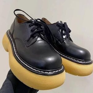 NEW Oxford Platform Leather Loafers (Black) -